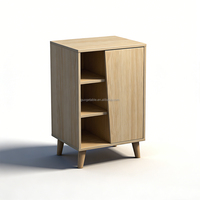 Ensemble de meubles de salon modernes Guoge de style nordique en bois clair, comprenant un meuble TV, une table basse et des armoires latérales avec rangement