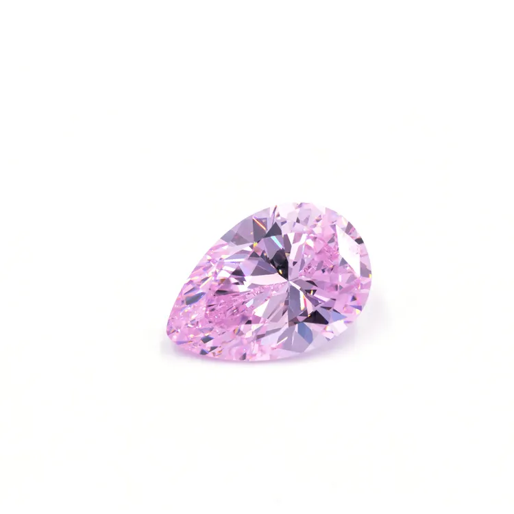 Redleaf Gems Loose Gemstone Pale Pink Color Pear Shape Cubic Zirconia Stones Zircon
