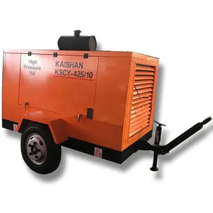 Kaishan vis 185 cfm compresseur d'air diesel pour le forage de puits d'eau KSCY-425/10