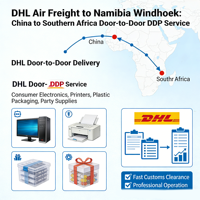 Pengiriman Udara ke Namibia Windhoek dari Tiongkok ke Afrika Selatan Layanan Ekspres DHL Door to Door DDP