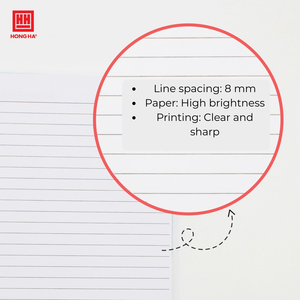 Carnet à spirales relié rigide B5 avec couverture en papier, type bloc-notes, 300 pages, couleurs variées et vives, modèle Hong Ha 4008 - Product Image 4