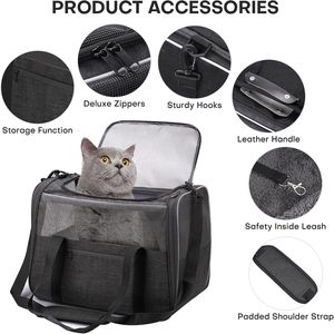 Luxury <b>PET</b> Soft-Sided Portable Dog Travel Bags-Airline Approved Eco-Friendly Nylon Zipper Folding <b>Backpack</b> 10kg Capacity - Product Image 5