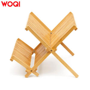 WOQI Moderno Estante Plegable <span class=keywords><strong>de</strong></span> Madera Natural y Bambú <span class=keywords><strong>de</strong></span> un Solo Nivel para Ropa, <span class=keywords><strong>Escurridor</strong></span> <span class=keywords><strong>Plano</strong></span> Multifunción, Soporte para <span class=keywords><strong>Platos</strong></span> <span class=keywords><strong>de</strong></span> Cocina - Product Image 1