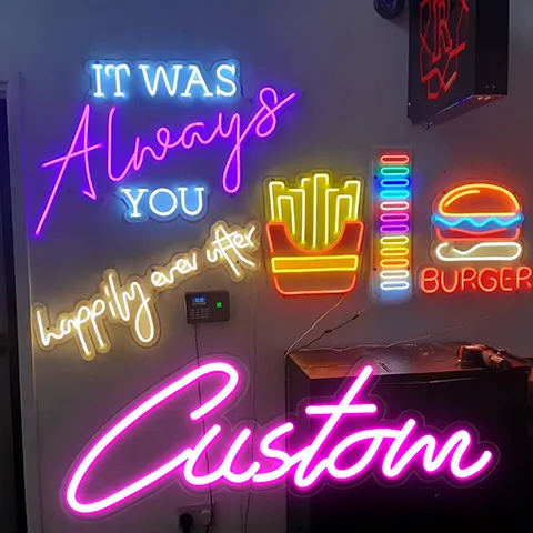 Trasporto di goccia di Cartone di Buon Compleanno Acrilico Lettere Elettronico Personalizzato Neon Sign LED Su Misura Luce di Notte
