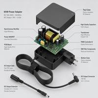 Chargeur universel rapide pour ordinateur portable 65W PD, adaptateur mural EU 20V 3.25A pour ASUS, pour IdeaPad, ZenBook, Pavilion