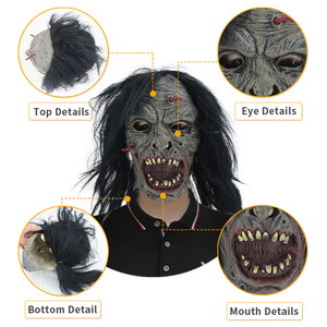 Su misura Halloween raccapricciante spaventoso biochimico <span class=keywords><strong>alieno</strong></span> Zombie <span class=keywords><strong>maschera</strong></span> terrore fantasma <span class=keywords><strong>maschera</strong></span> diavolo Nausea verme insanguinato <span class=keywords><strong>maschera</strong></span> in lattice realistico - Product Image 3