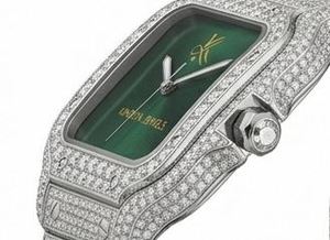 Montre en quartz avec diamant moissanite 41 mm, bracelet en acier inoxydable 20 cm, élégante, luxueuse, unisexe, scintillante, style antique - Product Image 2