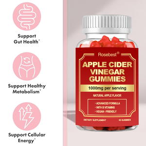 Groothandel Natuurlijke 1000mg Vegan-vriendelijke Flat Tummy Appelazijn Gummies voor Gewichtsverlies Ondersteuning Darm- & Metabolisme Gezondheid - Product Image 3