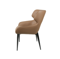 Chaise de salle à manger de luxe à rivets creux Noir/Brun/Beige Chaise rembourrée moderne pour restaurant