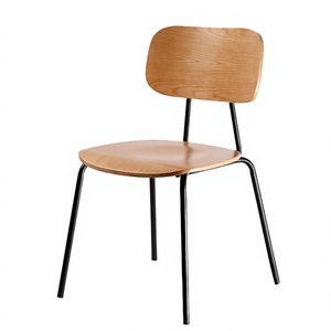 Hot Sale Maple Plywood <b>Dining</b> <b>Chair</b> Metal Leg Frame <b>Industrial</b> <b>Style</b> -Restaurant Coffee Shop Hotel School Park Use ISO9001 - Product Image 2