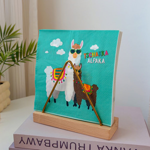 Alpaca Printed Paper Napkins 330mmx2 20 Sheets Per Pack For Themed Party Disposable Serviettes - Product Image 5