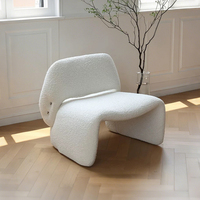 Evelyn Velvet Series Chaise longue en tissu de style minimaliste italien Chaise de salon design de hall d'hôtel Chaise de canapé texturée