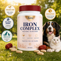 Complément Alimentaire Iron Blood pour Chiens – Acide Folique, B12, Complexe Herbal Ba Zhen – Comprimés Quotidiens pour la Vitalité (100 unités) – OEM