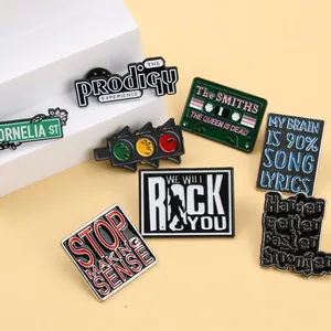 Shmik ロックバンド エナメルピン パンク 文字バッジ コレクション ギフト - Product Image 2