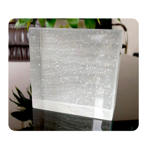 อิฐบล็อกแก้วสี่เหลี่ยมขนาด150*150*50มม. อิฐกระจกฝ้าด้านหนึ่งตกแต่งด้วยฟองอิฐแก้วคริสตัลแข็ง - Product Image 2