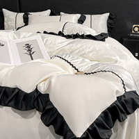Nouvel ensemble de literie quatre pièces en satin jacquard patchwork style 2026