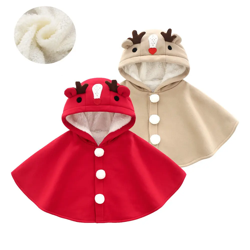 Infants 'Winter Jas Mantel Hooded Warm Kinderen Outdoor Kleding Fluwelen Elanden Baby Mantel