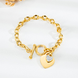 Heart <strong>Stainless</strong> <strong>Steel</strong> <strong>Jewelry</strong> Personalized Hand Accessory <strong>Stainless</strong> <strong>Steel</strong> Bracelet <strong>Jewelry</strong> for Women - Product Image 3