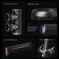 Altavoz Inalámbrico Portátil con Sonido Envolvente de 360 Grados, Resistente al Agua, con Luces LED RGB, Construcción de Metal y Plástico, Diseño Innovador para Exteriores