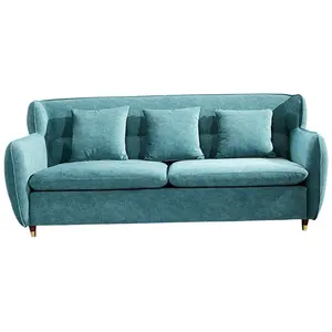 Green color nordic style living room furniture 3 seater fabric sofa