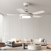 Ventilateur de plafond moderne nordique blanc à 5 pales de 42 pouces avec lampe LED et télécommande, style nordique classique, nouveauté 2026