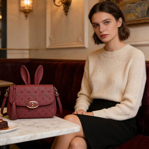 Dames Schattige Konijnenoren Op Maat Crossbody Tas Zachte Waterdichte Kleine Schoudertas OEM ODM Mode Groothandel - Product Image 6