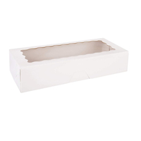 Boîte à gâteau ondulée noire 10x10x5 avec fenêtre, finition mate et gaufrage, écologique et jetable – Offre Spéciale