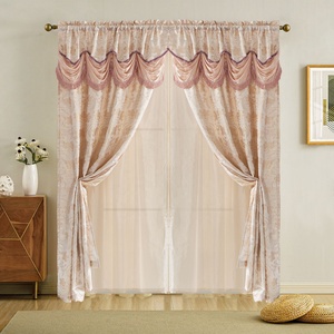 Hot-Bán Thêu Vải Rèm Cửa Sang Trọng Hoa Rèm Bộ Bán Màn In Rèm Cửa Và Vải Vằn Sử Dụng Cho Phòng Ngủ - Product Image 4