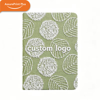 Carnet à couverture rigide en tissu brodé, logo personnalisé, motif feuilles multicolores, journal à grille, papeterie promotionnelle OEM en gros