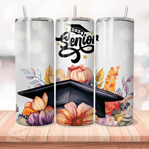 Clase de 2024 graduación deportes sublimación vaso sublimación 20 oz flaco vaso Senior 2024 personalizar tapa vaso - Product Image 2