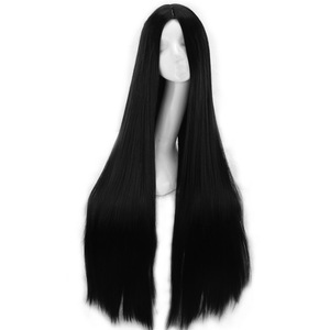 Perruque pour femme, cheveux longs et raides, synthétiques, avec frange, résistantes à la chaleur, pour femmes noires et blanches, style européen - Product Image 2