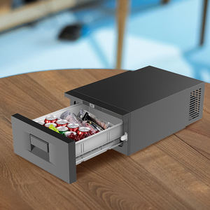 Glacière portable <span class=keywords><strong>Alpicool</strong></span> <span class=keywords><strong>D30</strong></span> 20,7 L, mini-réfrigérateur AC/DC 12/24 V, congélateur et réfrigérateur en un seul appareil, avec tiroir en métal et matériau plastique - Product Image 4