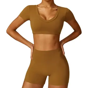 Vente en gros Vêtements de fitness 6 pièces Ensembles de yoga Vêtements de gym Plus de styles Vêtements de sport pour dames RCJ-58B