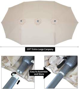 Sombrillas rectangulares grandes de 3 metros, 10 pies, <span class=keywords><strong>11</strong></span> pies, <span class=keywords><strong>11</strong></span>,5 pies, para restaurante, mercado, piscina, sombrilla para <span class=keywords><strong>patio</strong></span> de doble cara al aire libre - Product Image 3