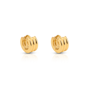 Orecchini a Cerchio Larghi Triplo Strato in Acciaio Inossidabile 316L Placcato <span class=keywords><strong>Oro</strong></span> Chris April - Product Image 1