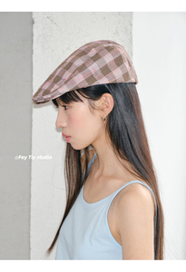 Feytiy rétro à la mode béret <span class=keywords><strong>peintre</strong></span> chapeau pour femmes minceur <span class=keywords><strong>grille</strong></span> à bulles approfondi avant scène décontractée Applicable - Product Image 6