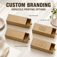 Boîtes d'emballage personnalisées en carton kraft rigide avec cordon de serrage pour lunettes de soleil, boîtes de rangement pour lunettes en carton brun