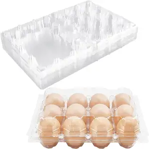 24 Pack Plastic Egg Cartons Bulk Empty Clear Chicken Egg Plastic Tray Holder For Family Pasture Chicken Farm