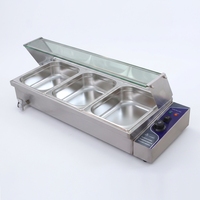 Gewerbliches Elektrisches Bain-Marie mit 3 Becken, Theken-Speisenwärmer aus Edelstahl, Warmhaltebehälter für Buffets in Restaurants