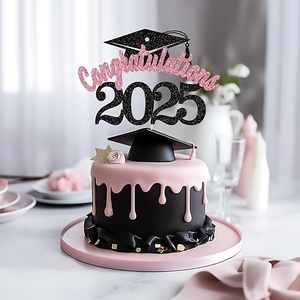 1PC congrats GRAD bên trang trí, trường trung học/cao đẳng/đại học tốt nghiệp bên trang trí (màu đen và màu hồng Long Lanh) - Product Image 3