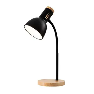 E27 nuovo design moderno ufficio ristorante lampada da tavolo in legno studio regolabile lampada da scrivania in metallo a led