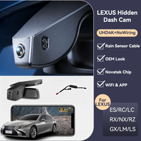 Caméra de tableau de bord cachée spéciale Lexus, double objectif, 4K 2K, vision nocturne, mode parking 24h/24, enregistreur vidéo, boîte noire de voiture, DVR
