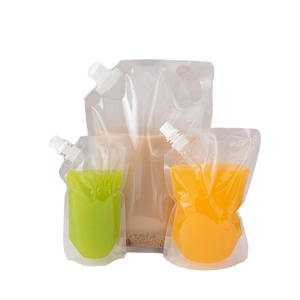Pochettes souples écologiques jetables à large ouverture avec bec verseur, transparentes, pour jus, impression offset, taille personnalisée, pour eau - Product Image 1
