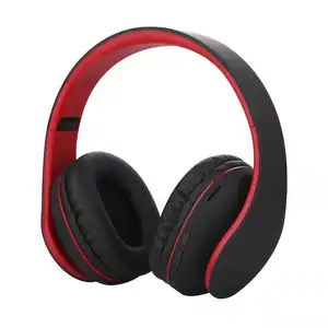 Headset Earmuff Kulit Dibungkus Desain Ringkas Earphone Pengisian Cepat 32GB Kartu SD/TF MP3/FM Bluetooth Headphone Over-Ear