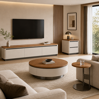 Chengda Eleganter Luxuriöser Moderner Einzigartiger Geräumiger Abgerundeter Marmor Funktionaler Holzrahmen Langlebiger Umweltfreundlicher Maßgefertigter Couchtisch