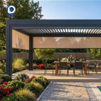 Pavillon extérieur personnalisé, parasol et pergola intelligente en aluminium imperméable avec lames motorisées