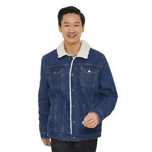 2025 Venta al por mayor de moda de invierno personalizada ropa de calle hombres chaqueta vaquera negra en blanco - Product Image 1