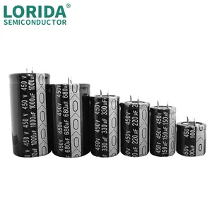 Lorida Manufacturer150Uf ตัวเก็บประจุอลูมิเนียมอิเล็กโทรไลติก50V 450V 470UF 50UF 22*30