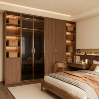 Armoire sur mesure en bois massif de style moderne 2026 avec grand espace de rangement pour la maison et le bureau à domicile