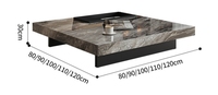 Table basse carrée en bois massif de luxe italienne, design minimaliste et moderne, pour appartement grand ou petit, ambiance haut de gamme pour la maison